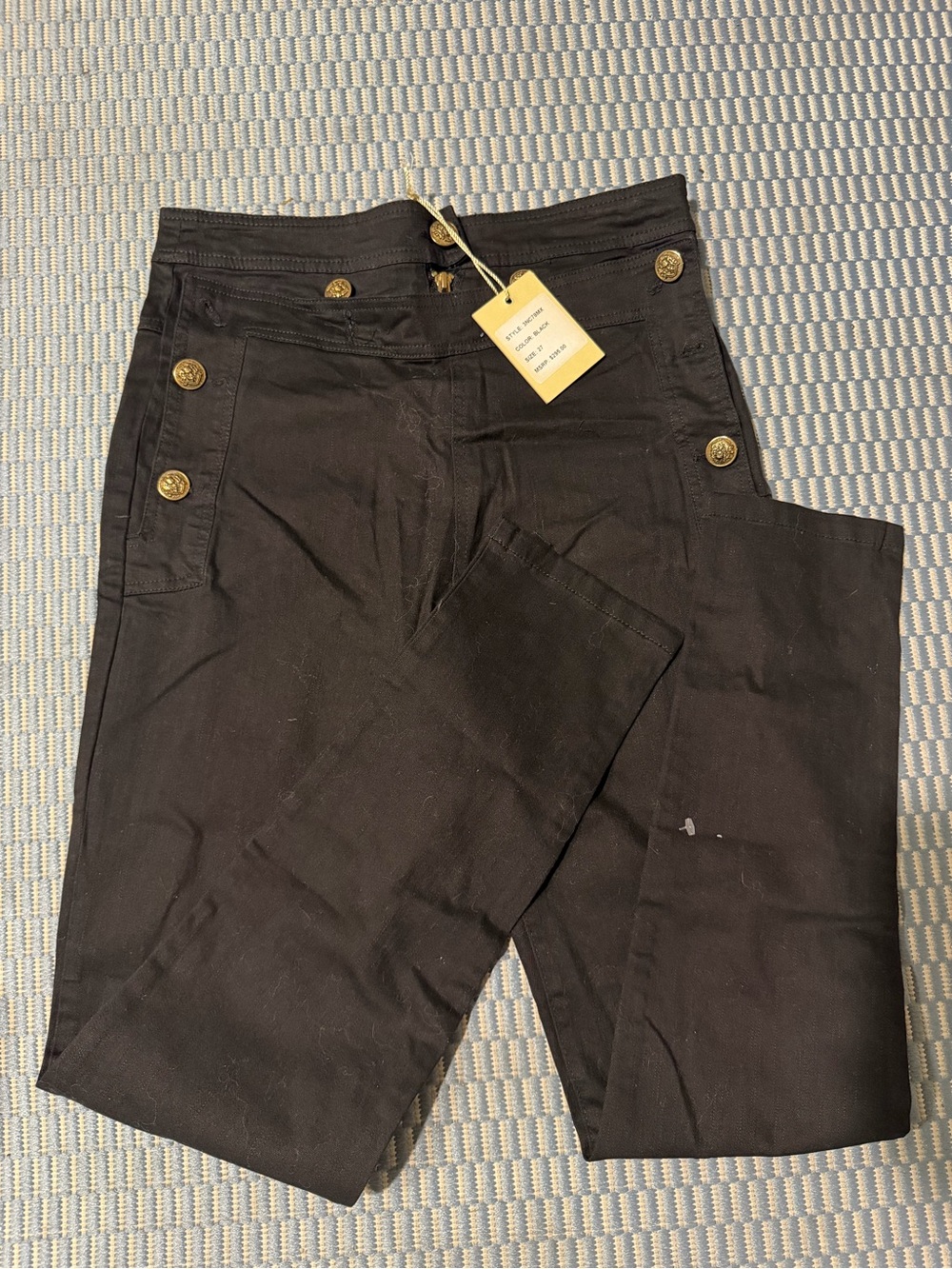 Black Men's Button-Front Jeans